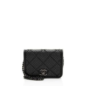 Chanel Crystal Satin Mini Chain Crossbody